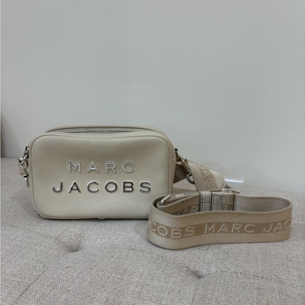 Marc Jacobs Cream Crossbody Bag with Logo Strap